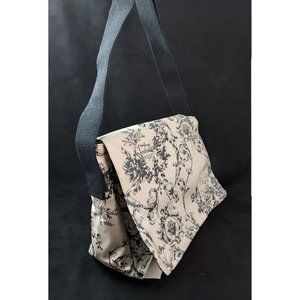 Nordic House design Vintage Shoulder Bag, Cross body bag, Adjustable Strap,Black